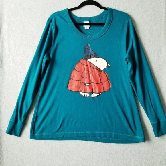 Hanna Andersson Peanuts Snoppy Organic Cotton T Shirt Lounge Top Adult Sz XXL - Picture 1 of 7